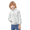 Kids' White Star Print Pullover Hoodie with Pocket