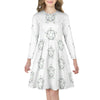 Girls' Geometric Star Long Sleeve Dress