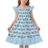 200gsm Girls Ruffle Nightgown | Custom All-Over Print