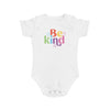 Retro Be Kind design baby bodysuit