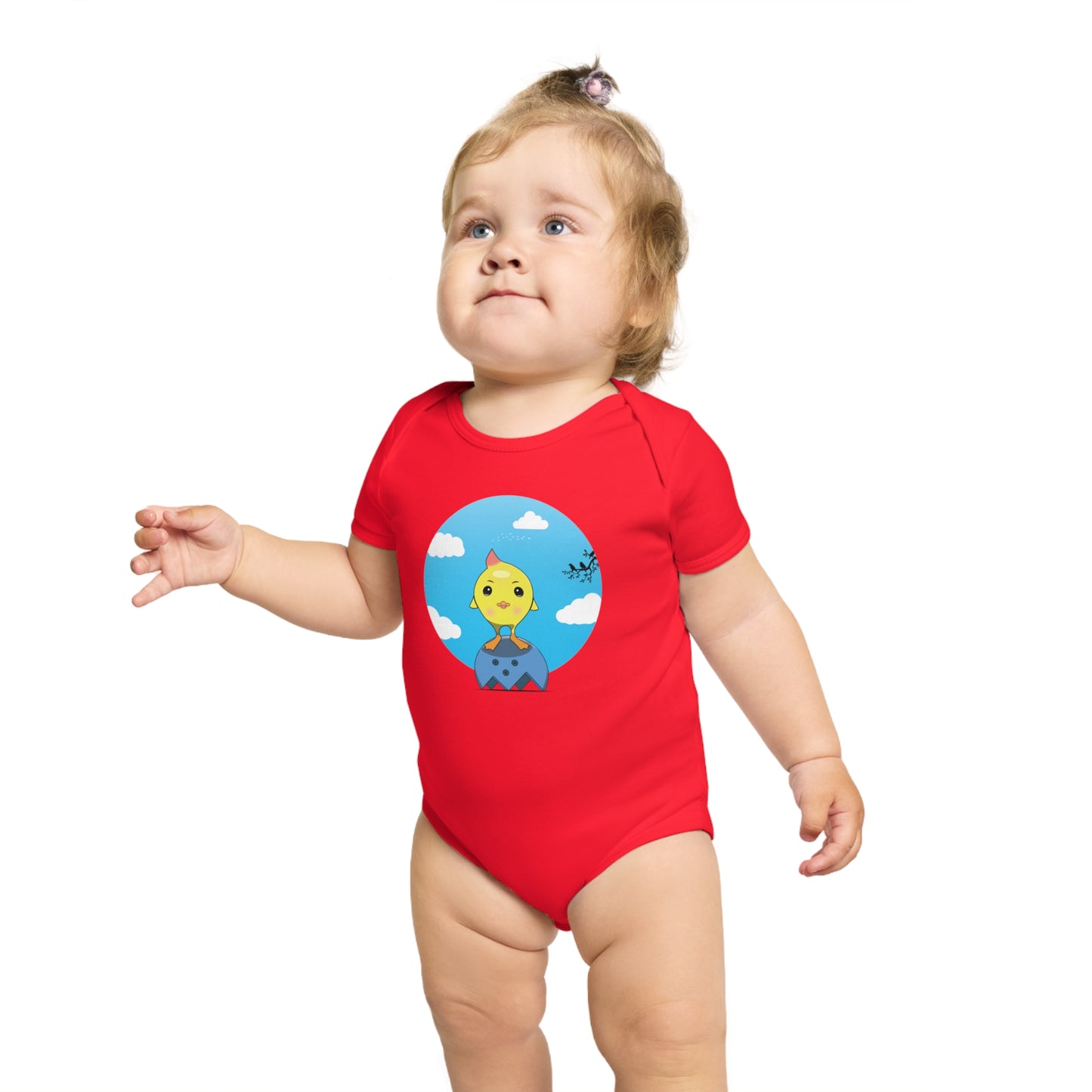 Sunny Chick design baby bodysuit