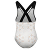 Girls' White Geometric Patterned Beach Swimsuit