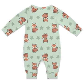 Cute Baby Fox Print Long Sleeve Romper Jumpsuit