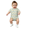 Cute Baby Rabbit Print Short Sleeve Polo Romper