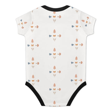 Baby Geometric Motif Short Sleeve Contrast Trim Romper