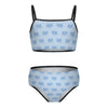 Girls' Blue Elephant Print Two-Piece Swimsuit
