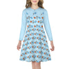 Space Rocket Collar Long Sleeve Girls Dress | AOP