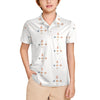 Boys' White All-Over Geometric Motif Polo Shirt