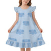 Girls' Light Blue Elephant Short Sleeve Nightgown