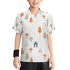 160GSM White Forest Pattern Kids' Soccer Jersey