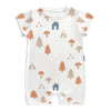190GSM White Forest Pattern Baby Short Romper