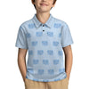 Kids' Cute Elephant Print Polo Shirt – Light Blue