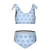 Girls' Blue Elephant Tie-Shoulder 2-Piece Swimsuit