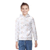 Kids' White Geometric Patterned Long Sleeve Hoodie