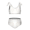 Girls' Geometric Print Tie-Strap Beach Sports Swimsuit