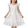 200GSM White Geometric Patterned Girls' Nightgown