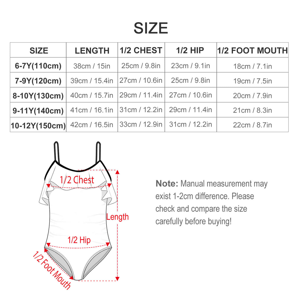 Cute Fox Print Ruffle Off-Shoulder Girls Swimsuit
