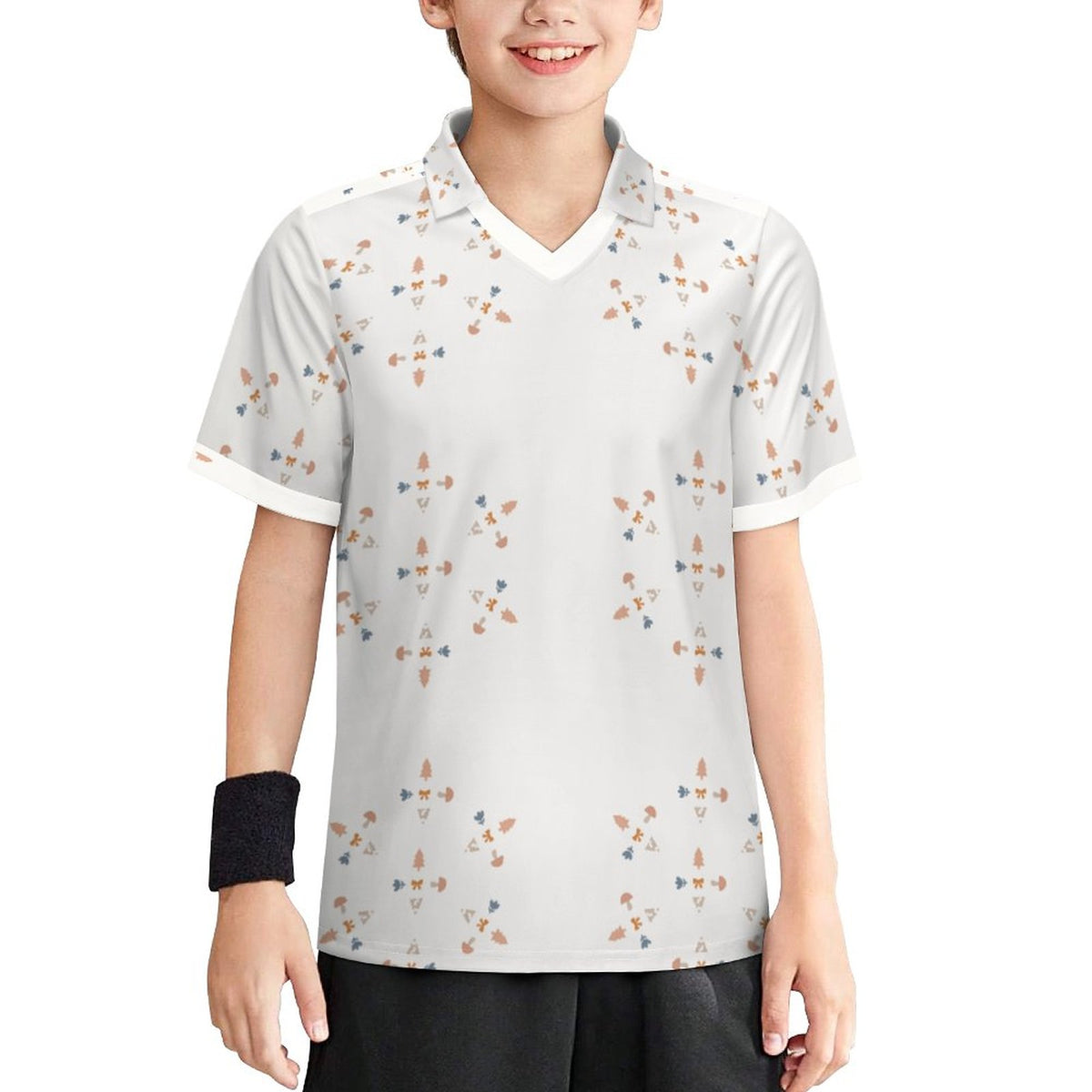Kids' Geometric Print Football Jersey (160GSM)