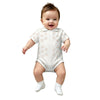 Cute Geometric Motif Short Sleeve Polo Baby Romper
