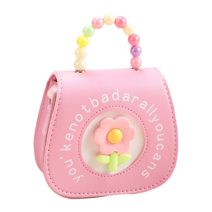 Girls Lilac Princess Handbag with Bead Handle & Sparkly Bow