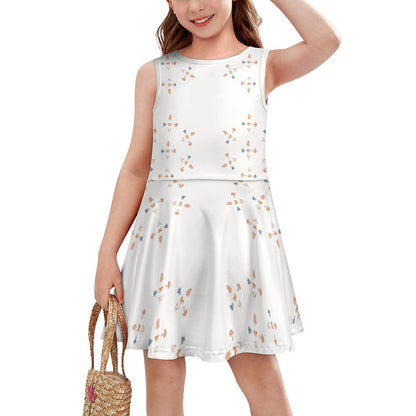 Girls' Geometric Print Sleeveless Skater Dress