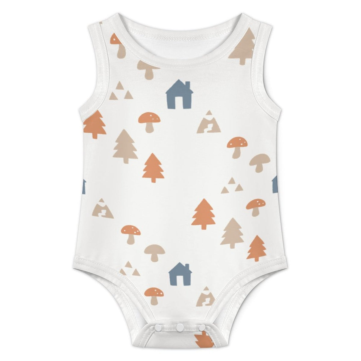 Baby Woodland Print Cotton Sleeveless Romper