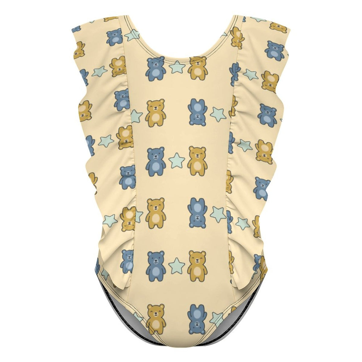 Girls Bear Print One-Piece Swimsuit