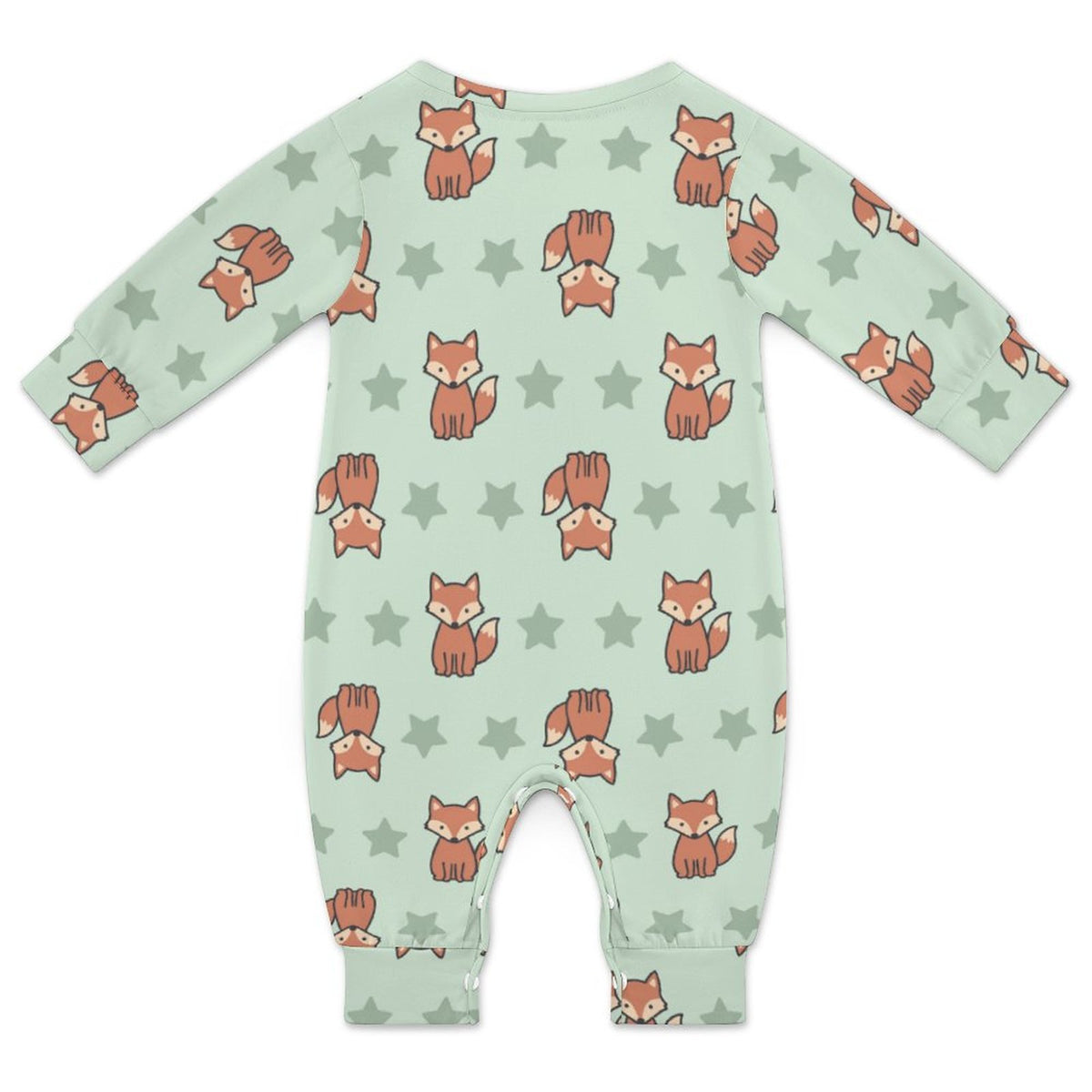 Cute Cotton Baby Fox Print Long Sleeve Bodysuit