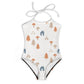 Girls' White Woodland Print Cami Bathing Suit