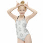 Cute Geometric Star Tie-Neck Swimsuit for Girls