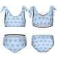 Girls' Blue Elephant Tie-Shoulder 2-Piece Swimsuit