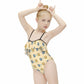 Cute Teddy Bear Off-Shoulder Girls Swimsuit | Ruffle