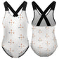 Girls' Geometric Print Cross-Back One-Piece Swimsuit