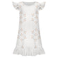 200GSM White Geometric Patterned Girls' Nightgown