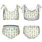 Cute Bunny & Moon Tie Shoulder Girls Bikini Set | AOP