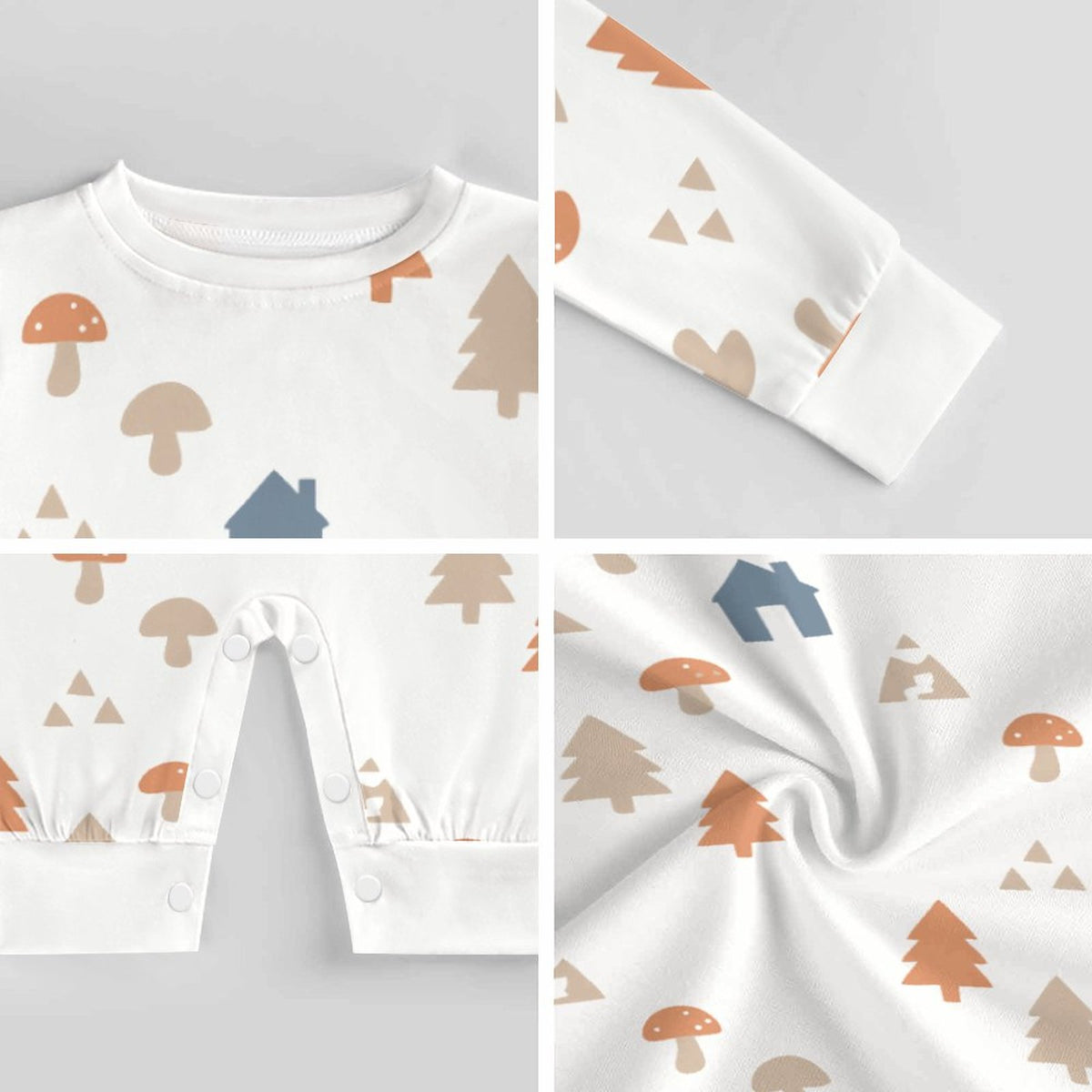 Baby Woodland Print Long Sleeve Cotton Bodysuit