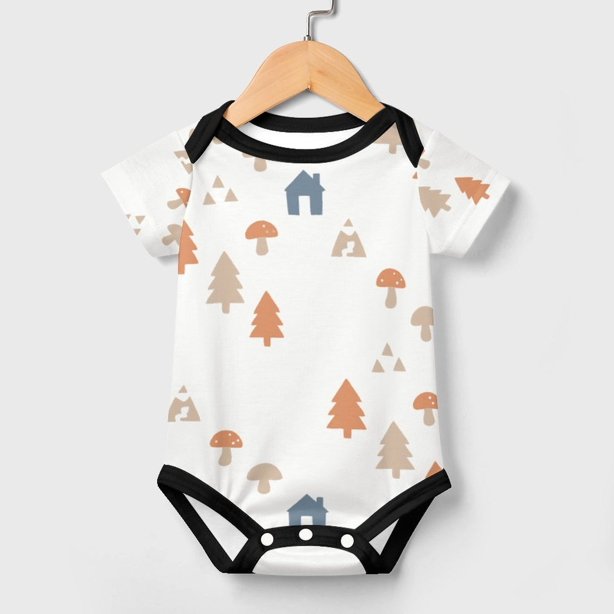 Baby White Forest Pattern Cotton Bodysuit