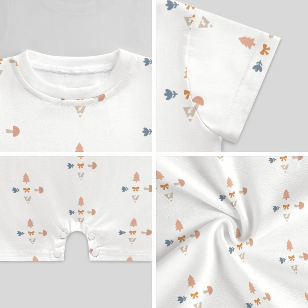 Baby Geometric Print Short Sleeve Cotton Romper