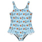 Custom Girls Ruffle One Piece Swimsuit | All-Over Print