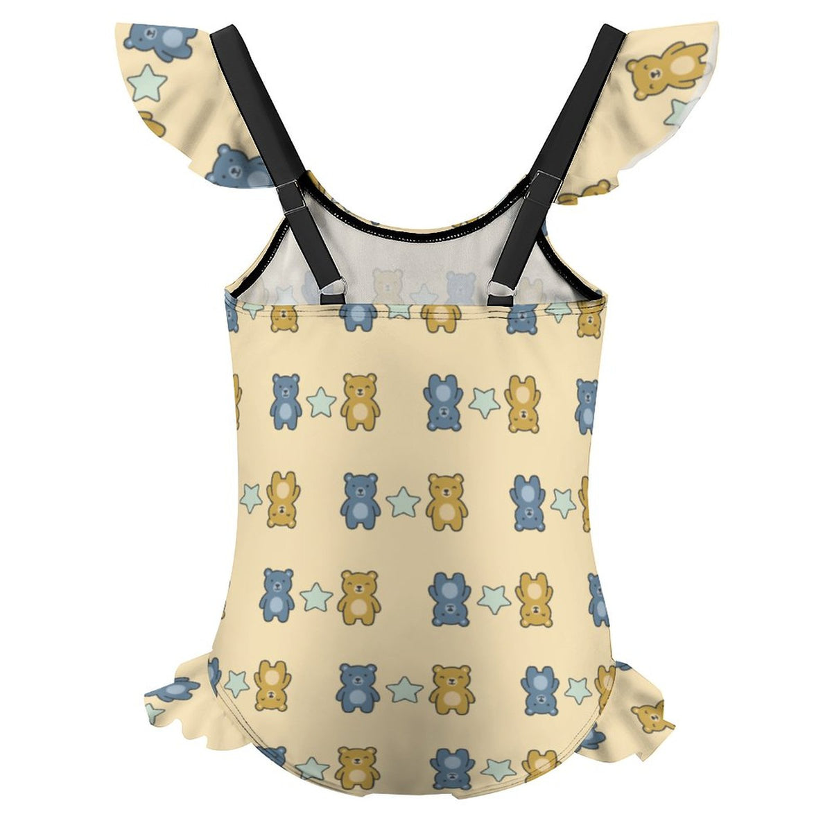Cute Teddy Bear Girls One-Piece Swimsuit | Ruffle Trim
