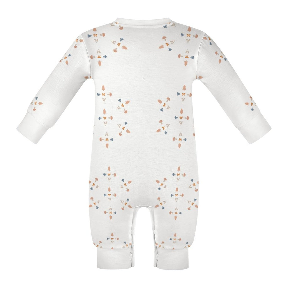 Cute Geometric Motif Cotton Long Sleeve Infant Bodysuit