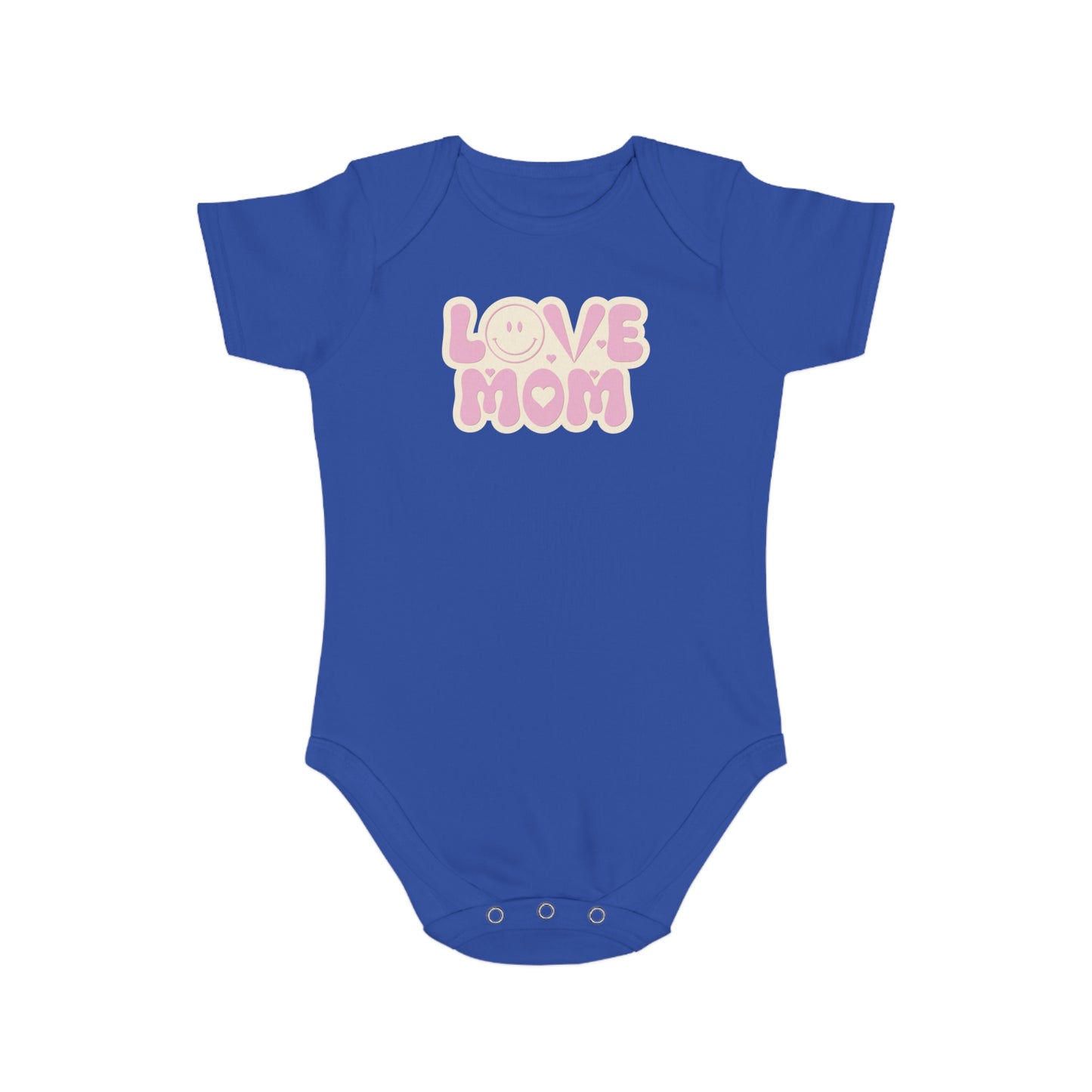 Love You Mom design baby bodysuit 	Love You Mom Baby Bodysuit | Heartfelt Cotton Infant Outfit