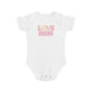 Love You Mom design baby bodysuit 	Love You Mom Baby Bodysuit | Heartfelt Cotton Infant Outfit