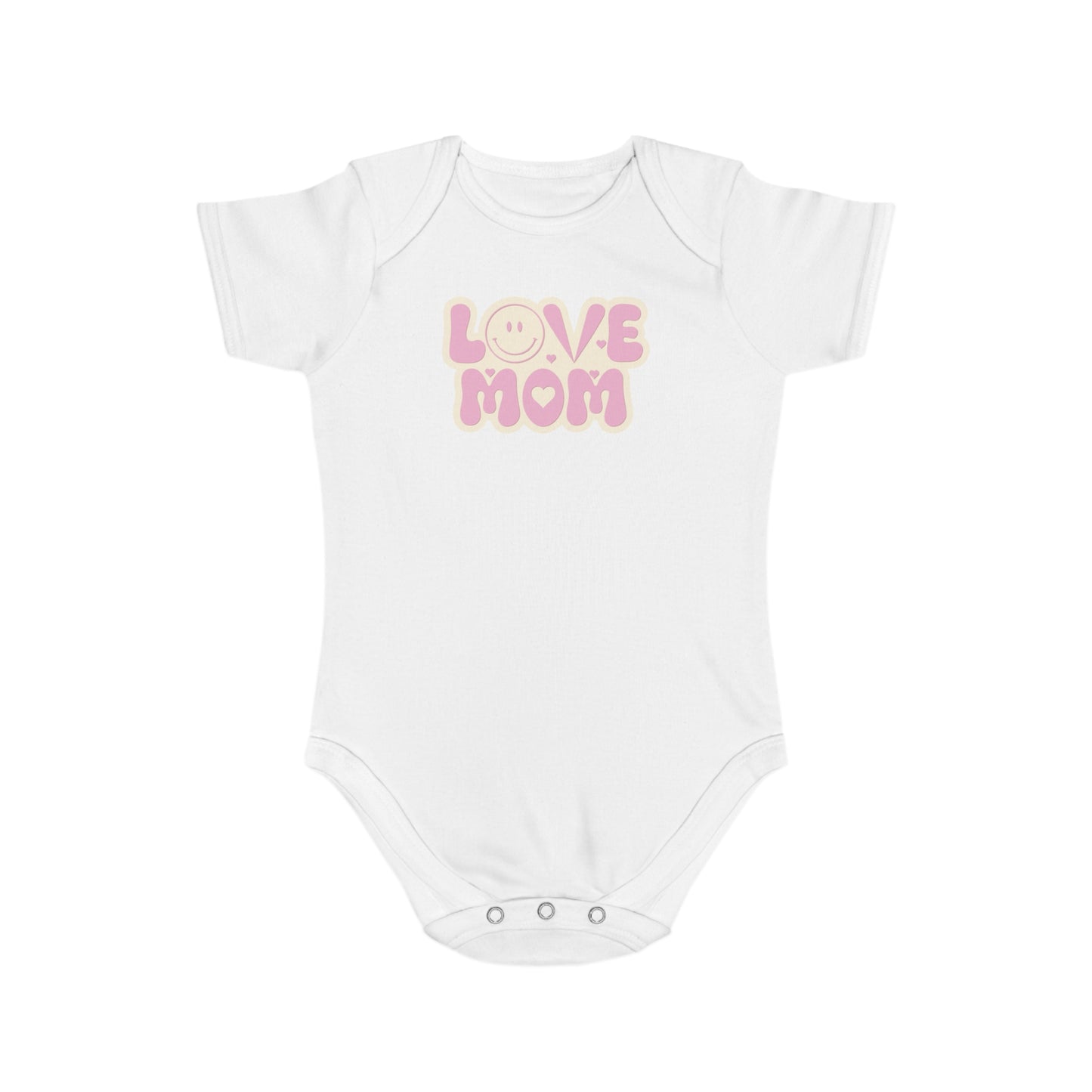 Love You Mom design baby bodysuit 	Love You Mom Baby Bodysuit | Heartfelt Cotton Infant Outfit