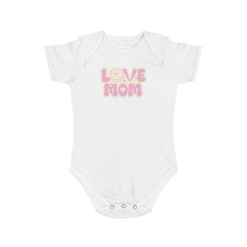 Love You Mom design baby bodysuit 	Love You Mom Baby Bodysuit | Heartfelt Cotton Infant Outfit