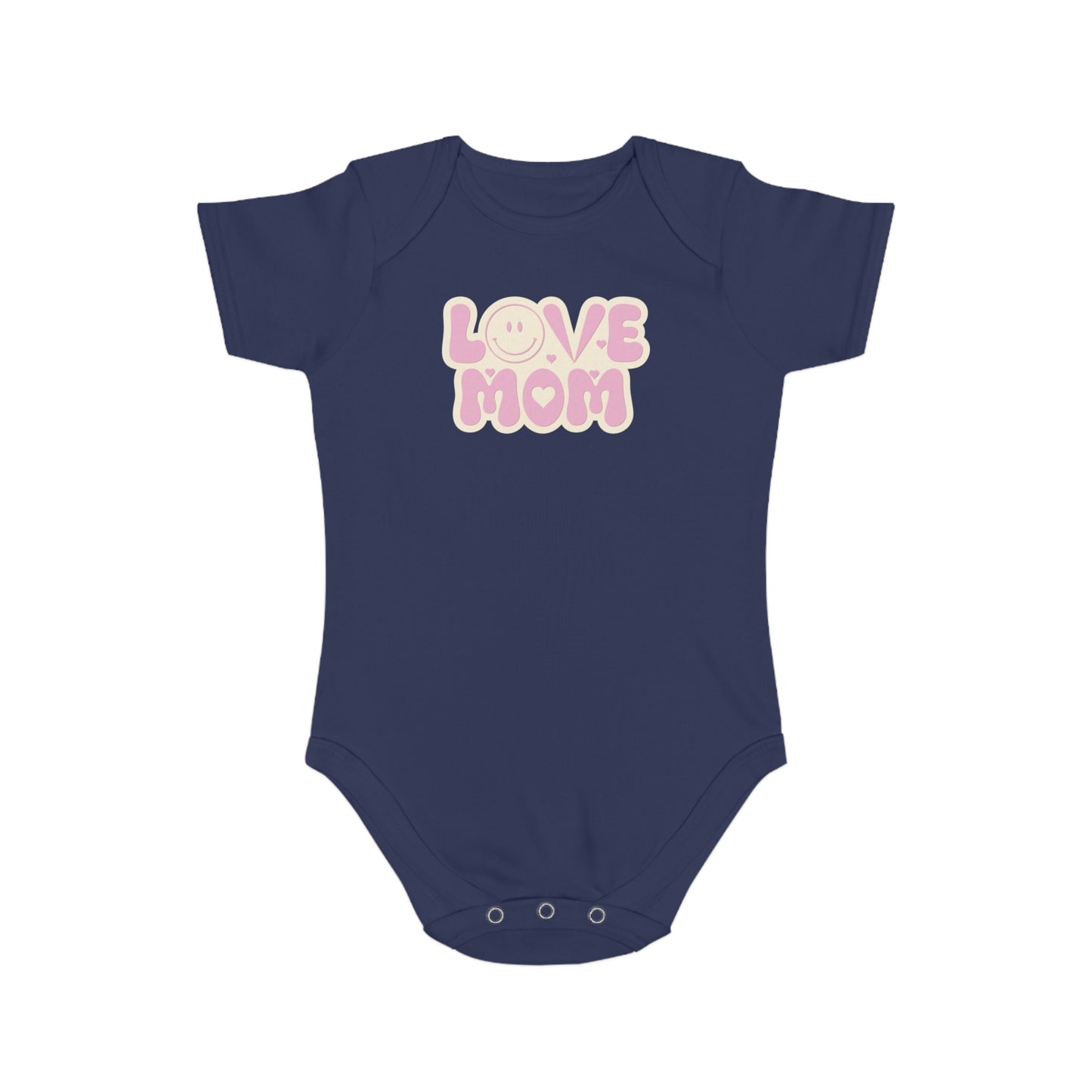 Love You Mom design baby bodysuit 	Love You Mom Baby Bodysuit | Heartfelt Cotton Infant Outfit