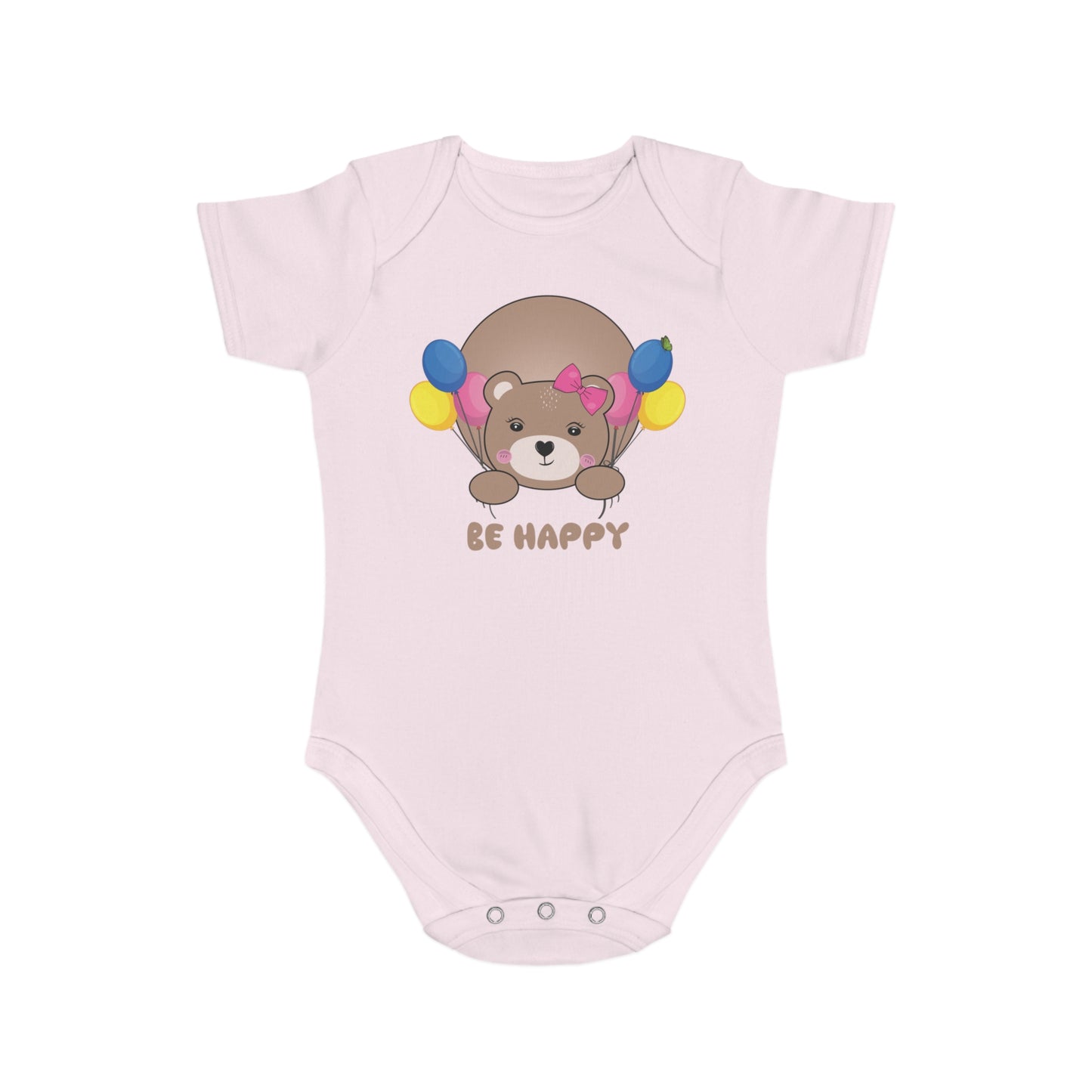 Be Happy Bear design baby bodysuit