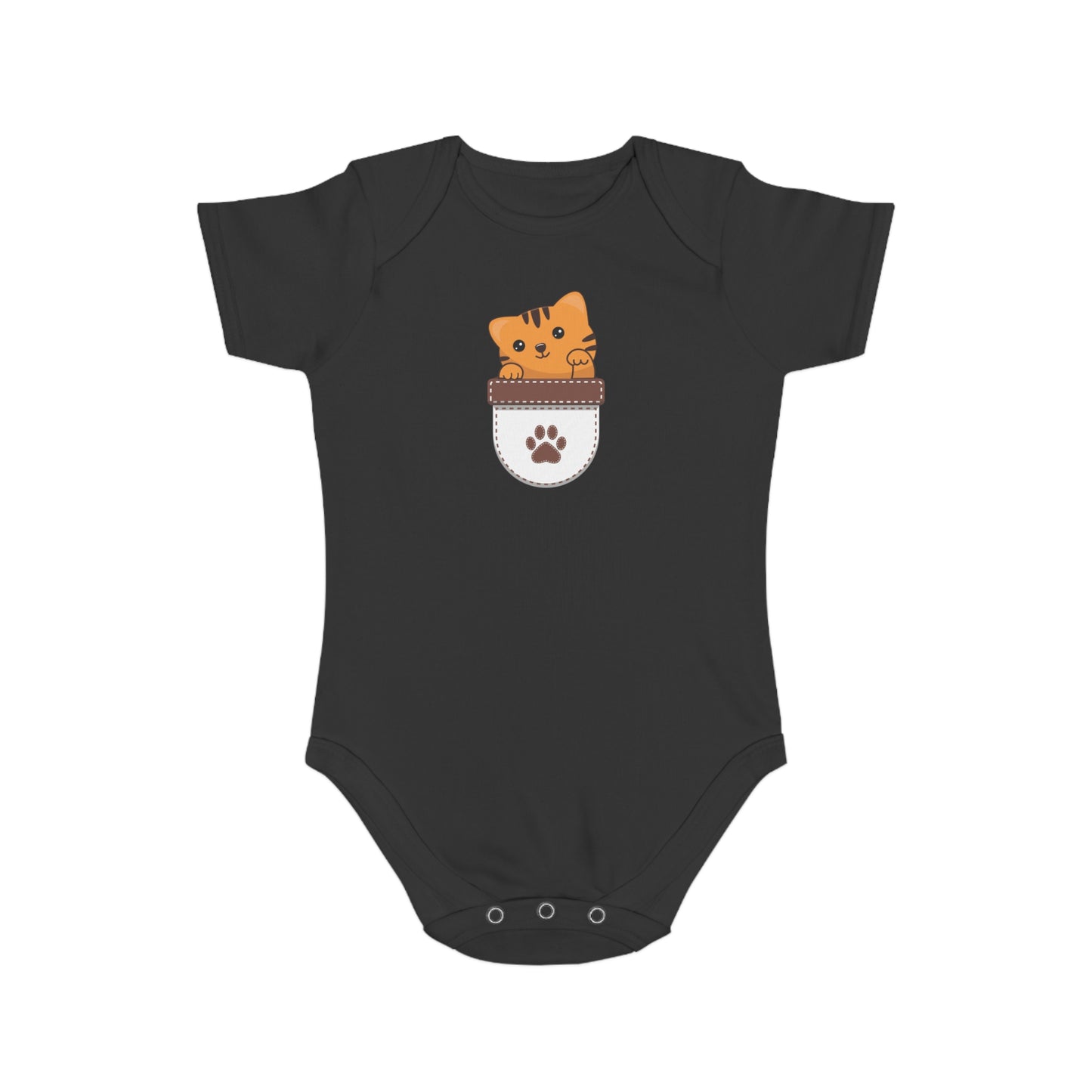 Cute Cat Pocket design baby bodysuit