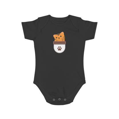 Cute Cat Pocket design baby bodysuit