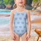 Girls' Light Blue Elephant Neck Tie Swimsuit